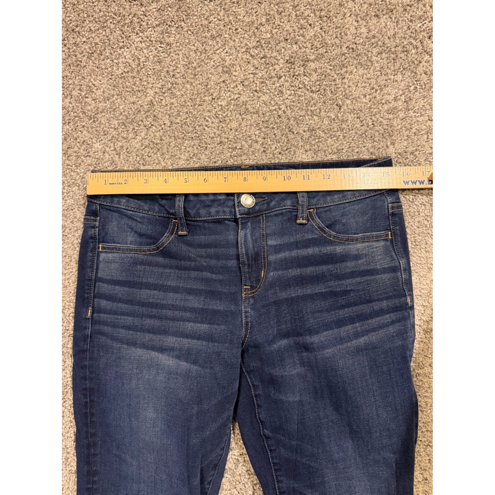 American Eagle Jegging Womens 10 Blue Super Super Stretch X4 Dark Wash Denim - Picture 6 of 11